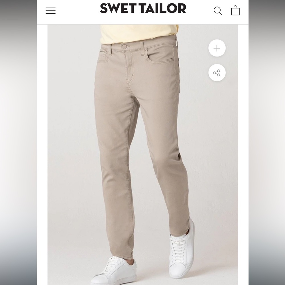 NEW Swet Tailor Duo Pants True Khaki size 30x30 slim fit - Picture 10 of 16